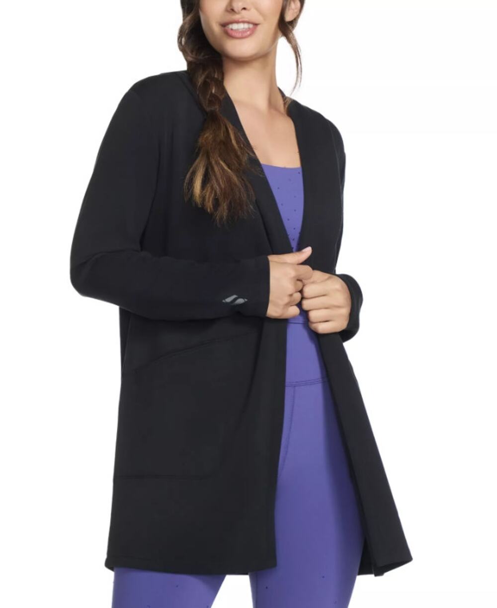 SKECHERS Women's Skechluxe Elevate Restful Hoodigan Jacket Medium Black NWT